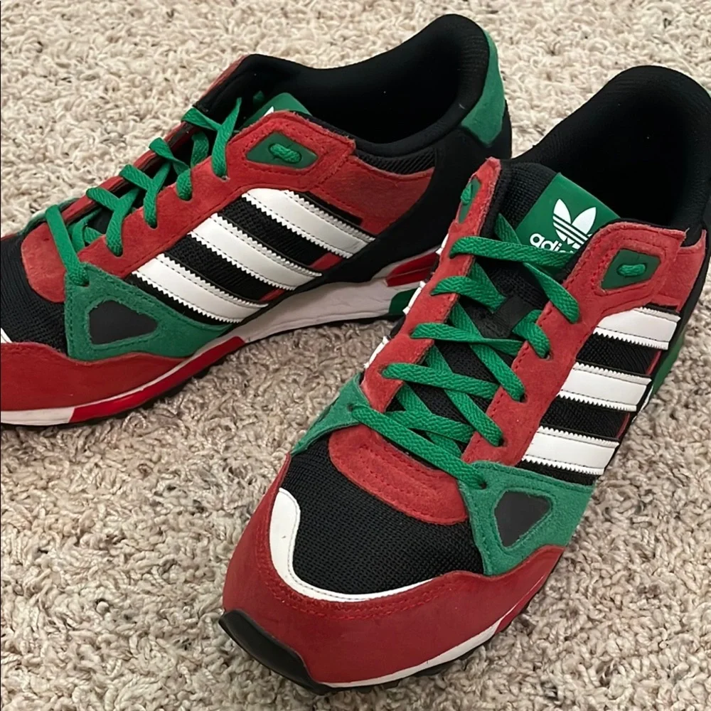 Adidas ZX750 Retro Red and Green Sneakers with Suede Mesh - Picture 7 of 9